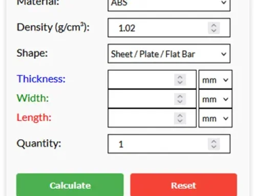 Plastics Weight Calculator V1.0